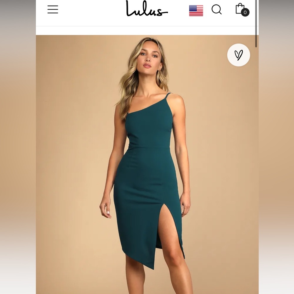 COPY - Lulus Shape the Night Dark Teal Blue Asymmetrical Midi Dress